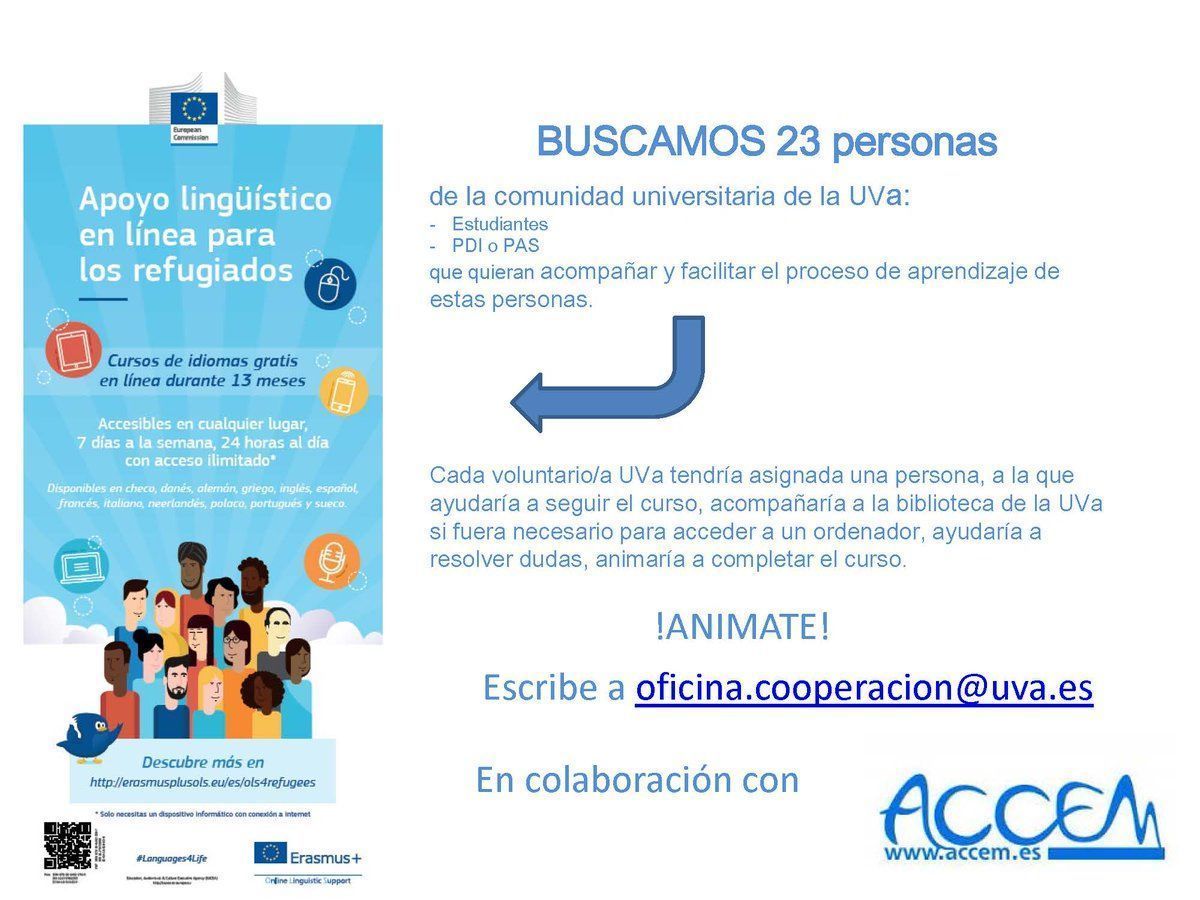 La UVa busca voluntarios para ayudar a los refugiados con los idiomas