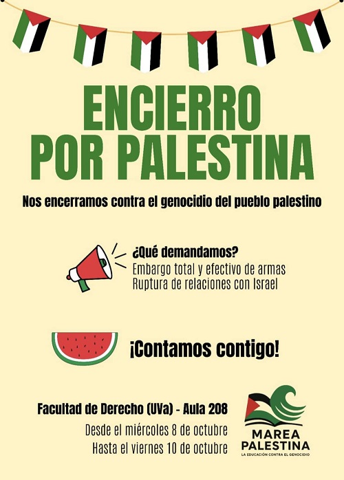 Estudiantes acampan dos noches en la Facultad de Derecho en manifestación por el genocidio de Palestina.