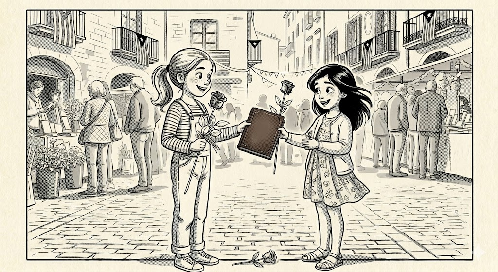 Una rosa y un libro por Sant Jordi