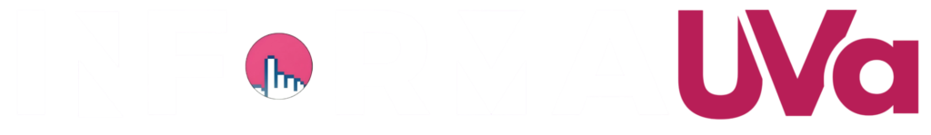 La imagen muestra el logo de InformaUVa, la revista de la Universidad de Valladolid, en color blanco y rosa