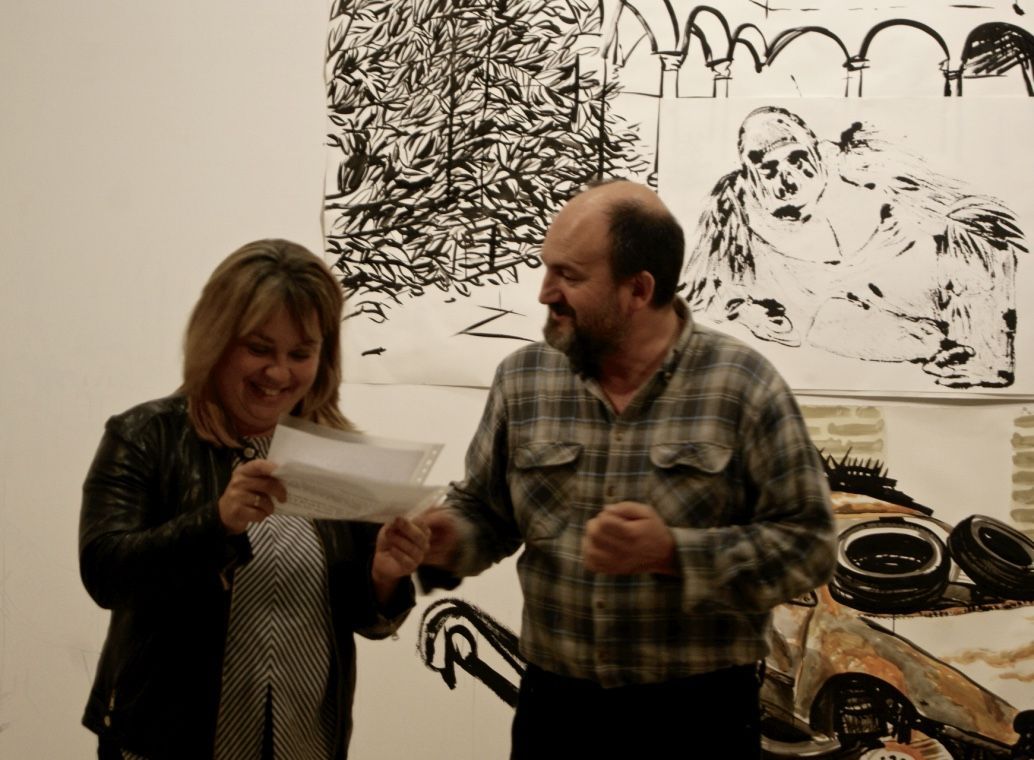 Artista Fernando Renes iniciando la II convocatoria. Fotografía: Andrea Navarrete