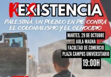 Isaías Barreñada y Jaldía Abubakra reflexionan sobre Palestina en la UVa Cartel de la conferencia sobre Palestina en la UVa