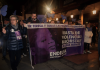 Condenado a 30 años de prisión el asesino de la enfermera vallisoletana Teresa Rodríguez Pancarta con el rostro de Teresa Rodríguez en la manifestación del 8M 2025 en Valladolid.