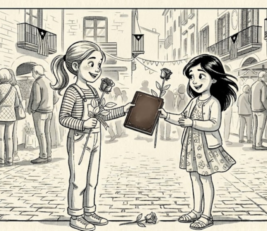 Una rosa y un libro por Sant Jordi